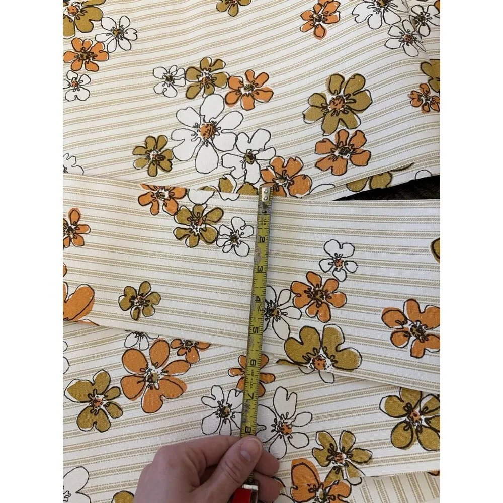 Vintage Floral Striped Wallpaper 1960s 1970s Not Full Roll- See Details